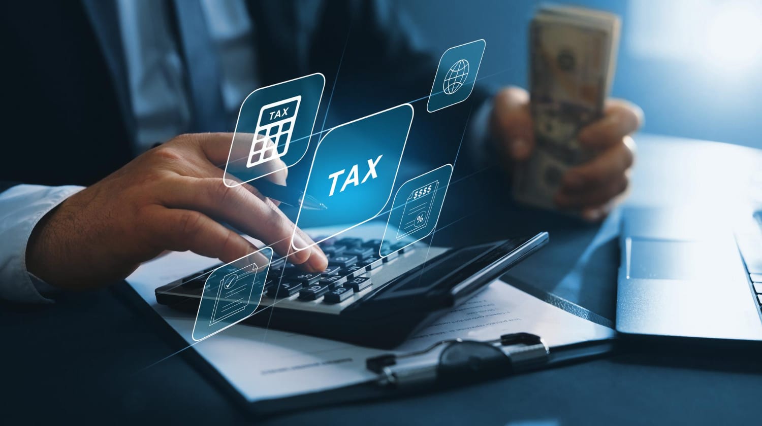 Professional Calculating Taxes With Digital Interface Display