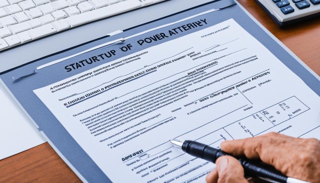 Preparing a power of attorney document
